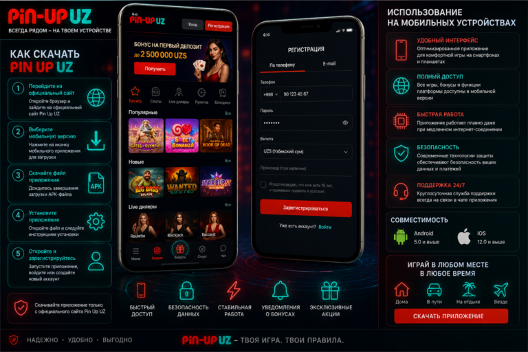 Как скачать Pin Up UZ и использовать платформу на мобильных устройствах